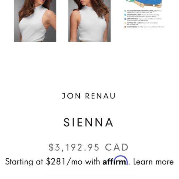 🆕 Jon Reneau “Sienna” SmartLace Human Hair Wig in FS17 / 101S18 - Picture 10 of 12